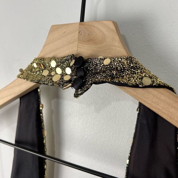 Vintage Gold Sequined Flirtations By Alfred Angelo Mini Party Dress - Picture 5 of 11